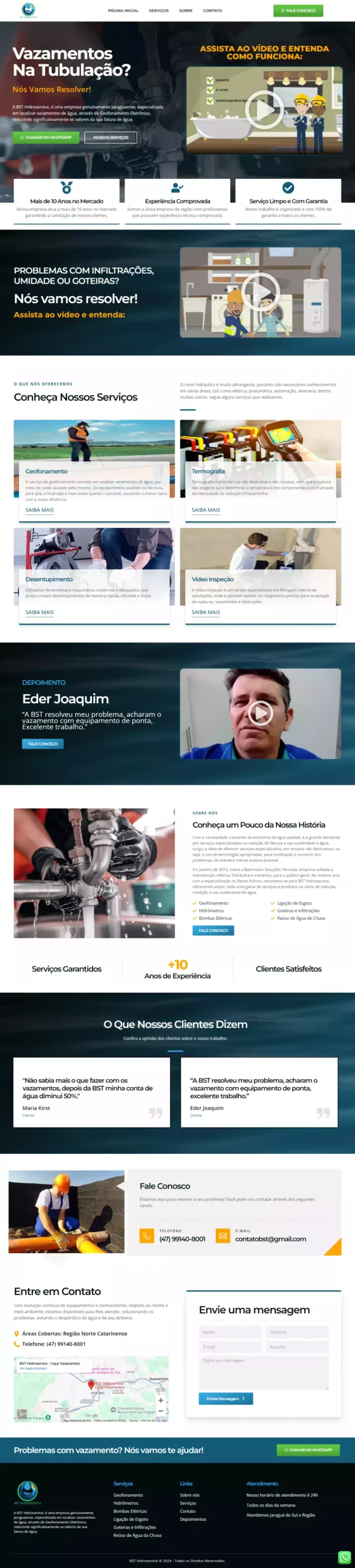 Captura completa do site da BST Hidroservice